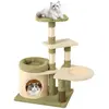 Arbre à Chat Multi-niveaux 97 cm COSTWAY, Condo, Lit, Coussin en Peluc...