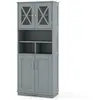 COSTWAY Colonne Salle de Bain avec 4 Portes, 3 Compartiments Ouvertes,...
