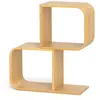 Costway Bibliothèque À 2 Niveaux, Forme De S, Etagère D'angle Géométri...