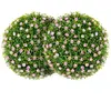COSTWAY 2 Boules Topiaires Artificielles 37 cm avec des Fleurs Rose, P...