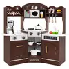 Costway Cuisine De Jeu D'angle En Bois Pour Enfants 3 Ans+, 18 Accesso...