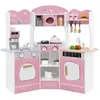 Costway Cuisine De Jeu D'angle En Bois Pour Enfants 3 Ans+, 18 Accesso...