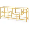 COSTWAY 65" Meuble TV en Verre avec un Grand Plateau et 4 Etagères en ...