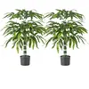 COSTWAY Lot de 2 Arbres Artificiels en Bambou de 100 cm, avec Pot en P...