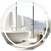 COSTWAY 76 x 76 cm Miroir de Salle de Bain, 3 Couleurs, Fonction Mémoi...