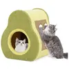 COSTWAY Maison pour Chat en Forme d'Avocat, Griffoir en Jute, Trou Ron...