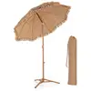 COSTWAY Parasol de Plage Hawaïen Inclinable 200xH218cm en Chaume PP a...