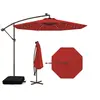 COSTWAY Parasol Déporté 3M avec 40 Lumières LED Panneau Solaire 6 Heur...