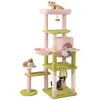 Arbre à Chat Multi-Niveaux 148cm COSTWAY, Perchoir Supérieur Rembourré...