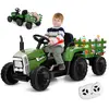 Tracteur Électrique Enfant 12V 7Ah- GOPLUS - avec Télécommande et Remo...
