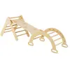 GOPLUS 7 en 1 triangle arche montessori d'escalade naturel 98.5*40*7.5cm