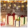 Giantex 3 PCs Boîtes Cadeaux Lumineuses Noël sous Sapin de Noel Lumine...