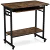 Costway Bureau Informatique Roulant 80x50x78cm, Avec Plateau Clavier E...
