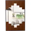 COSTWAY Miroir Mural Rectangulaire -95x60CM -Cadre en Métal, Rivet en ...
