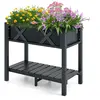 COSTWAY Jardinière Surélevé en HIPS - Trous de Drainage, Étagère de Ra...