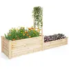 COSTWAY Carré Potager en Bois de Sapin -223x64x134CM- Treillis, Base O...
