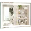 COSTWAY 60 x 40 cm Miroir de Salle de Bain - 3000-6000k - Fonction Mémoire - Affichage Temps/Température - IP44