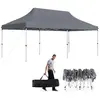 COSTWAY Tonnelle de Jardin Escamotable Pliable 300x600CM, Tente de Fêt...