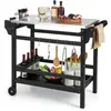 COSTWAY Chariot pour Plancha 105 x 54 x 85 cm-Plateau en Acier Inoxyda...