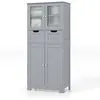 COSTWAY Colonne Salle de Bain Armoire Haute avec 4 Portes 2 Tiroirs, É...