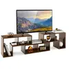 Costway Meuble Tv-Banc Tv 3 Pièces Pour Télévision Jusqu¿À 65", Combination Libre, Pour Salon, Chambre Et Bureau, Marron