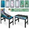 COSTWAY Table de multi-jeux 15 en 1-Basket-Babyfoot-Billar de palets-Accessoires-123 x 105 x 905 cm