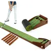 Tapis de Putting Golf Enroulant COSTWAY 303cm - Retour Automatique - 3 Balles de Golf - Guides d'Alignement