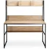 COSTWAY Bureau Industriel avec Bibliothèque de Rangement, 120 x 57 x 1...