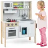 GOPLUS Cuisine Enfants avec Sonore, avec Étagères, Porte-Épices et Por...