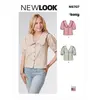 Patron New Look 6707 - Chemisier Femme avec ou sans col et manches bou...