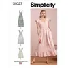 Patron Simplicity 9327 - Robe Femme, décolleté V et bas évasés du 34 a...