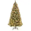 Northix - Sapin de noel artificiel 195 cm avec lumieres neige pommes d...