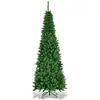 Sapin de Noël artificiel étroit de 200 cm avec LED blanc chaud, vert