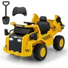 Voiture électrique Caterpillar pour enfants, camion à benne basculante...