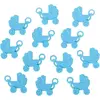 12 poussettes bleues en plastique 4x3,5cm