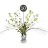 amscan 10132707 Centre de table 50ème spray doré pailleté 33 cm, noir/argent