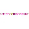 Guirlande en papier rose et or Happy Birthday 1st 