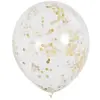 Unique Party - 49595 - Paquet de 6 Ballons Confettis - 30 cm - Or