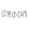 Bannière de ballons alu mylar GROOM argent