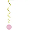 3 Suspensions Roses & Dorées- Baby Shower Fille