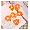 10 led métal abat-jour chambre noël feuille d'érable décoration guirla...