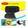 Pour ns switch lite accessoires étui rigide + 4 bouchons + film en verre + câble de charge + étui pour carte - noir