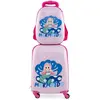COSTWAY Valise Enfant à Roulettes 16   + Sac à dos 12   Bagage Enfants...