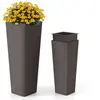 CostwayEnsemble de Pots à Plantes en Rotin Lot de 2 Grands Jardinières...