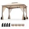 CostwayGazebo de Patio 300 x 365cm avec Murs en Moustiquaire Toit Doub...