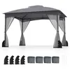CostwayGazebo de Patio 300 x 365cm avec Murs en Moustiquaire Toit Doub...