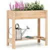 CostwayJardinière Surélevée en Bois avec Pieds Lit de Jardin avec Étag...