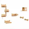 CostwayEnsemble de 6 Meubles Muraux pour Chat Étagères avec Hamac Pont...