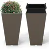 CostwayLot de 2 Jardinières Carrées en Forme de Cône 57 Cm avec Systèm...