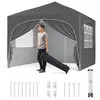 CostwayTonnelle de Jardin 3x3M avec 4 Parois Latérales Amovibles Tente...